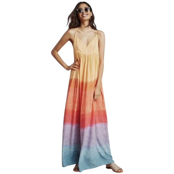 Anthropologie Dresses & Skirts - Anthropologie Carla Weeks Womens Setting Sun Rainbow Maxi Dress Size XS NWT